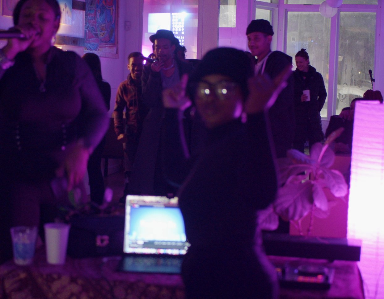 DJ and performers at LongHouse event night